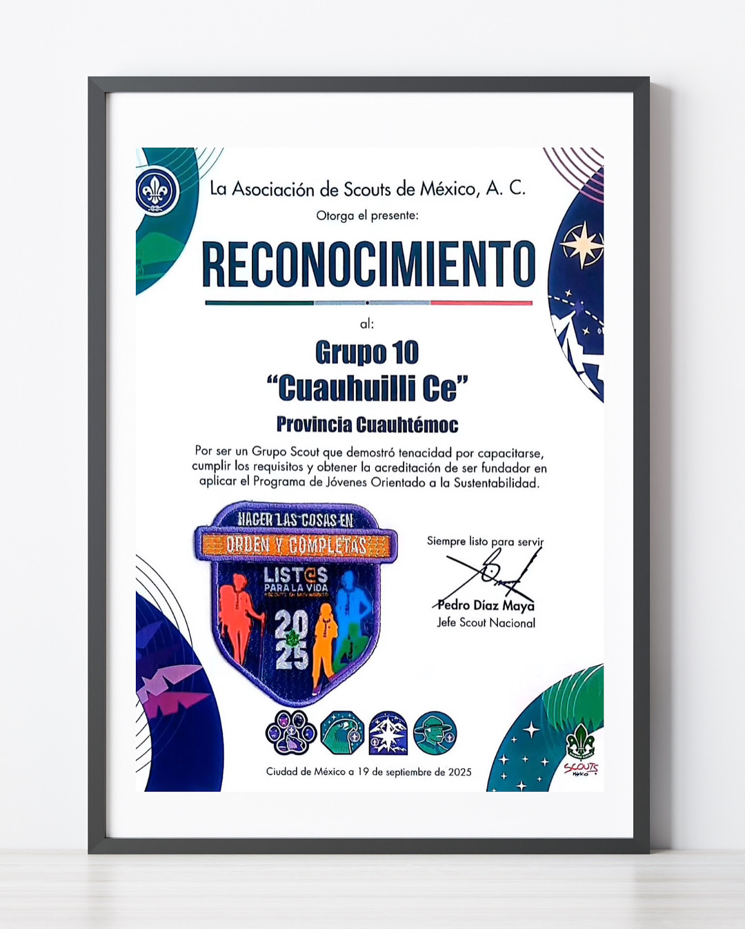 Reconocimiento del Programa de Jóvenes Orientado a la Sustentabilidad - Grupo 10 Cuauhuilli Ce